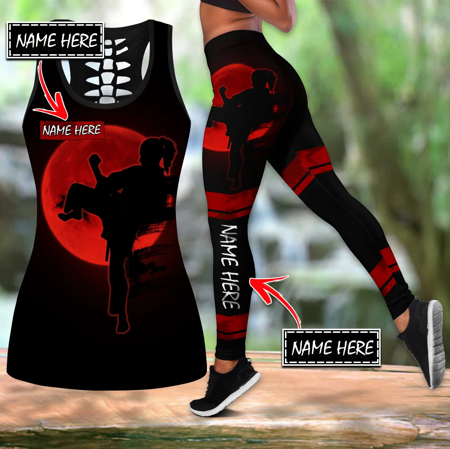 Yoga Fitness Name - Personalizza il nome Karate Canotta cava