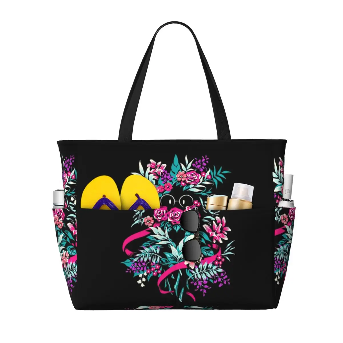 Yoga Fitness Merch - Borsa tote da spiaggia floreale Deltarune