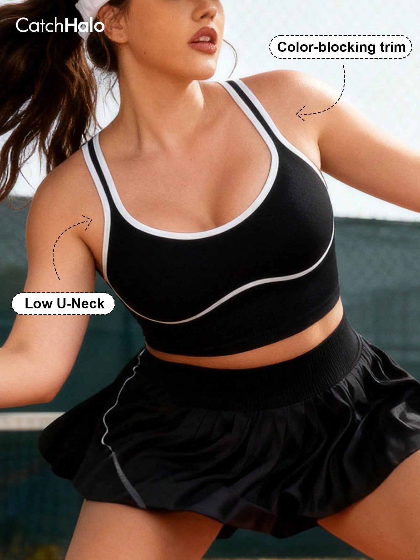 Yoga Fitness Body - Bralette da donna Plus Size senza
