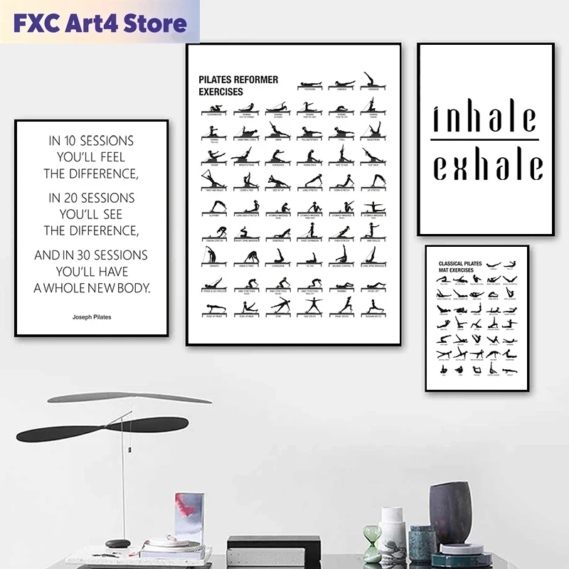 Yoga Fitness Body - Poster Senza Cornice per Allenamento Pilates,