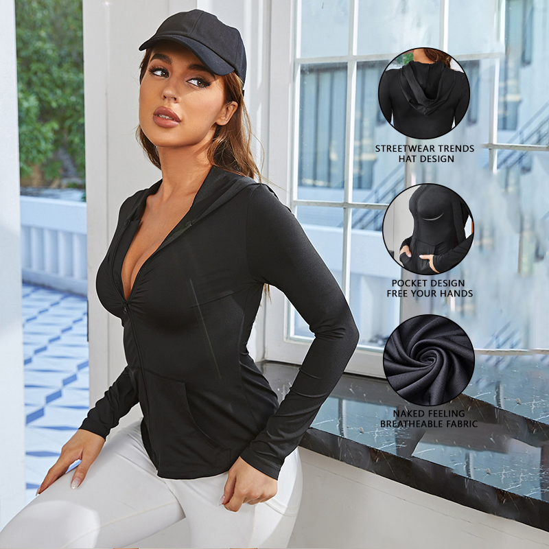Giacca sportiva da donna nera, - Yoga And Fitness recensione e prezzo
