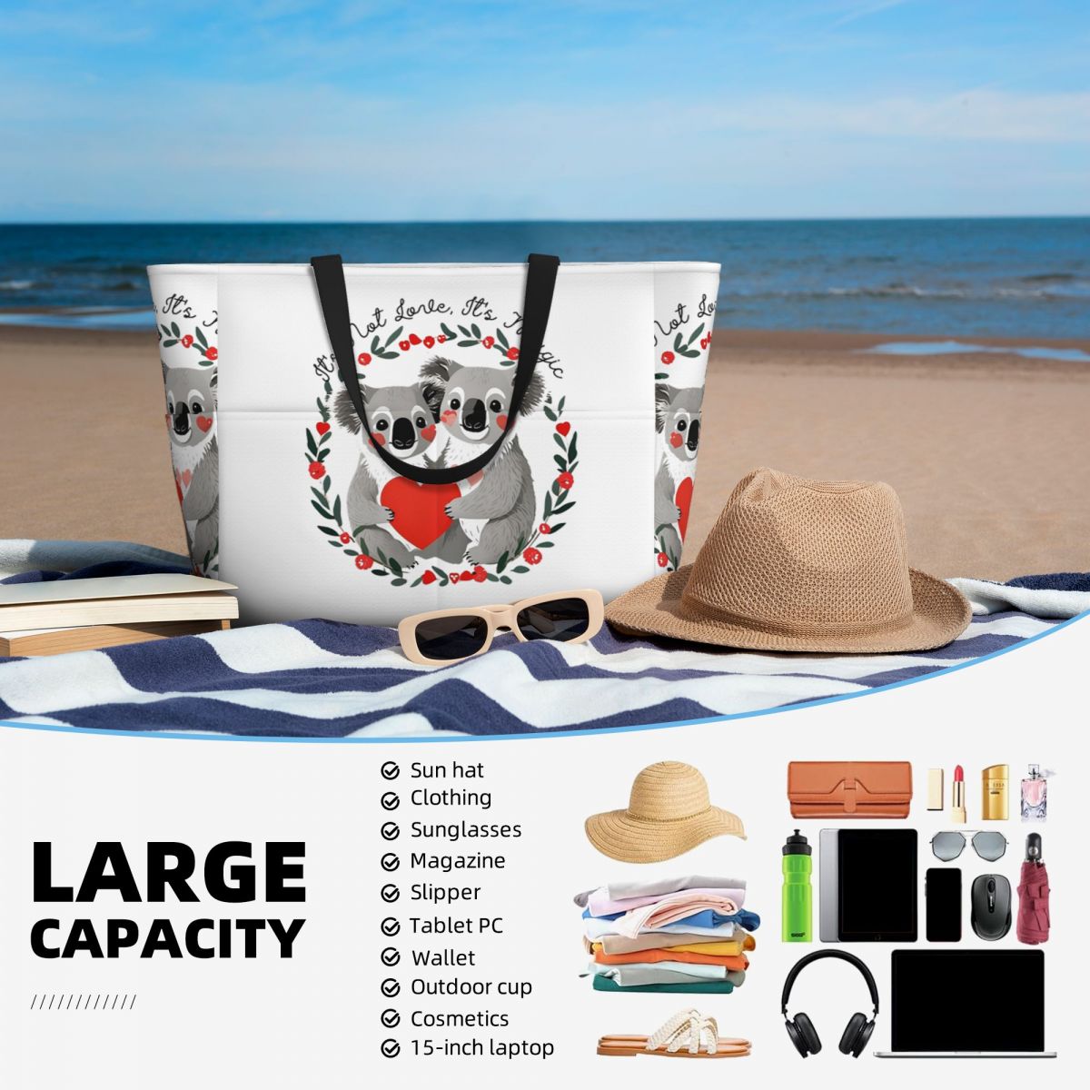 Borsa da Spiaggia Koala 'Love  - Yoga Fitness Merch recensione e prezzo