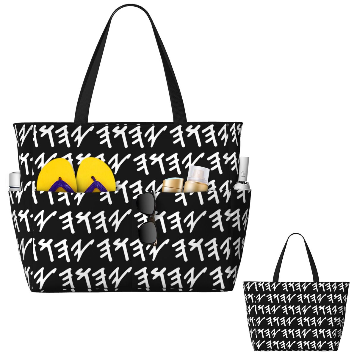 Borsa tote da spiaggia con nom - Yoga Fitness Name recensione e prezzo