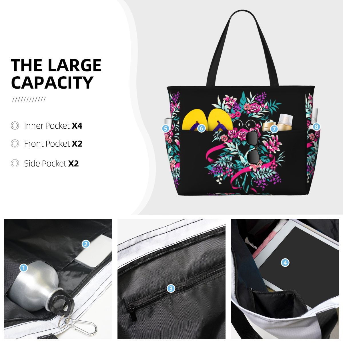 Borsa tote da spiaggia floreal - Yoga Fitness Merch recensione e prezzo