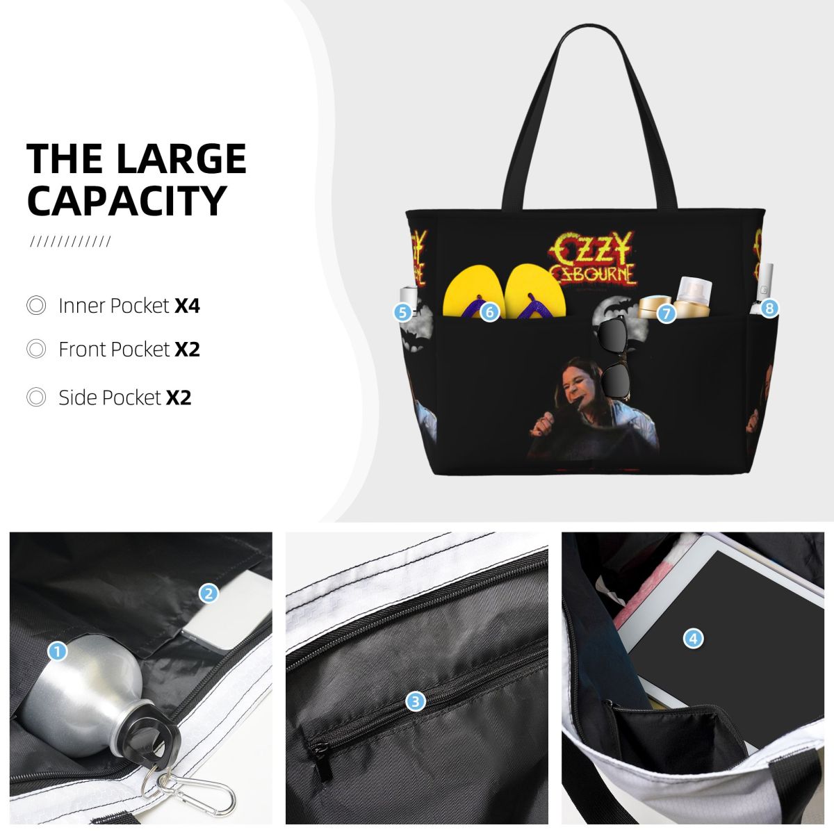 Ozzy Osbourne Merch Beach Tote - Yoga Fitness Merch recensione e prezzo