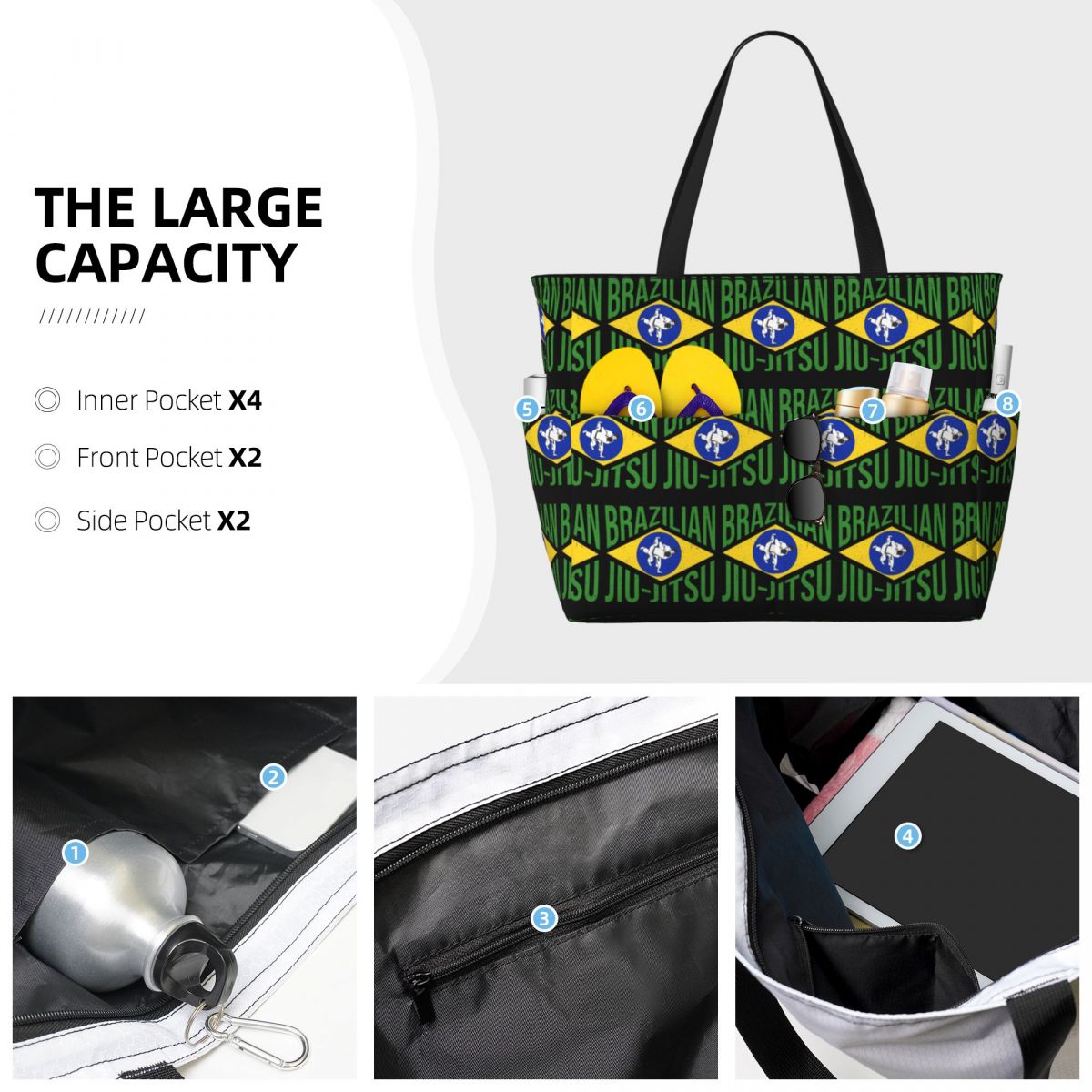 Borsa tote da spiaggia brasili - Yoga Fitness Jiu Jitsu recensione e prezzo